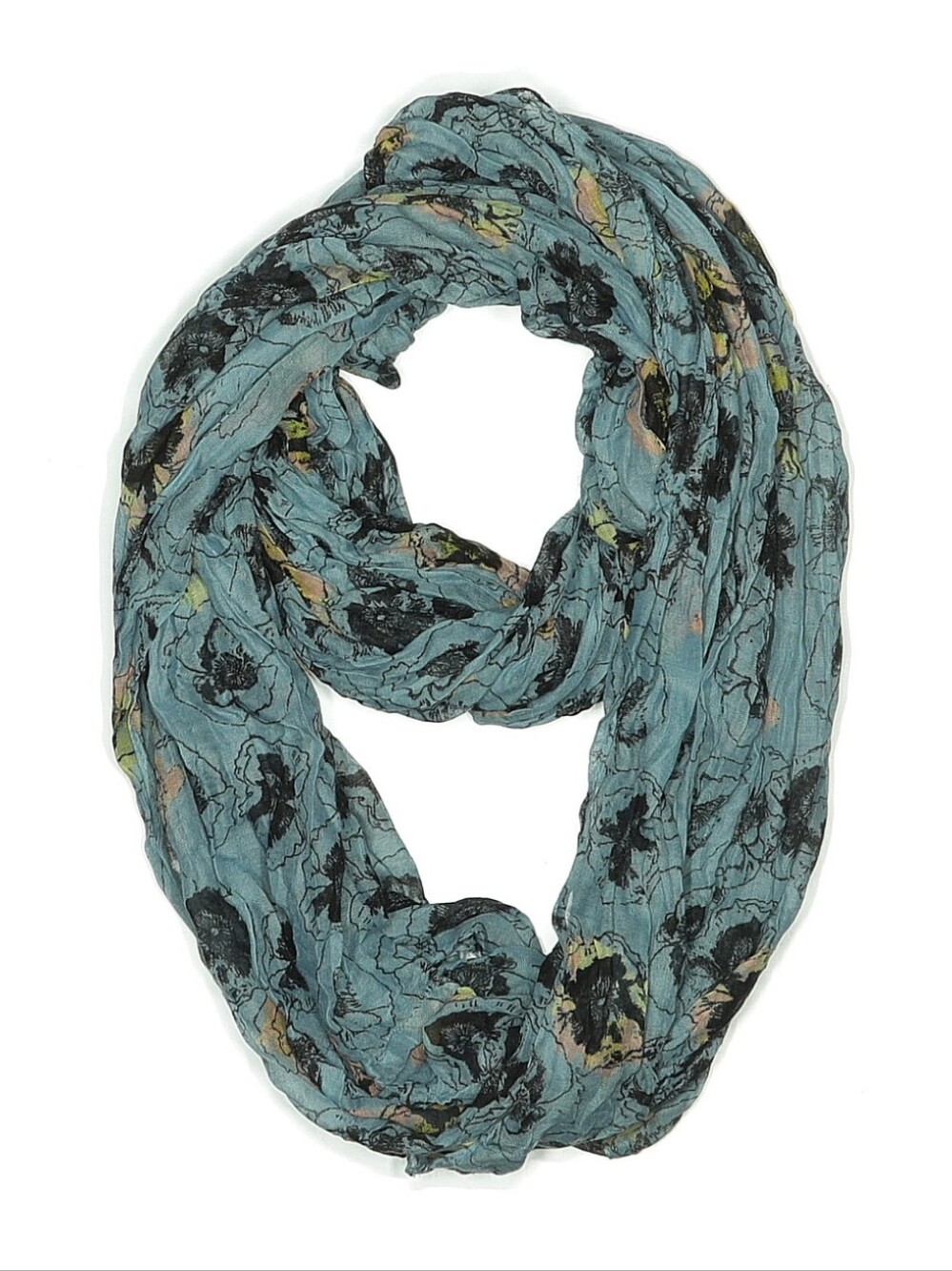 Light Blue Floral Infinity Scarf - Women Accessories